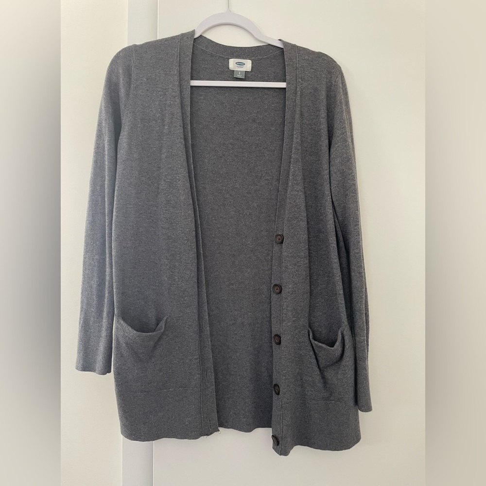 Old Navy Dark Grey Button Up Cardigan Size Small | Good Condition